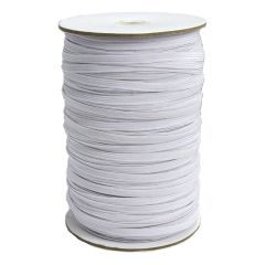 **-Braided Elastic Flat 8 Cord White-** 6mm x 200m ##-Sewing Online GA06-WHT-##