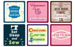 6 Pack Of Sewing Themed Coasters