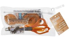 Sewing Kit In Clear Pencil Case in Orange