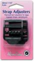 **-Hemline H451.32.B-** Black Adjustable Travel Bag Strap Buckle, 32mm, 2 Pieces ##-Hemline H451-32-B-##