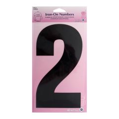**-Hemline Iron-On Number 2 Suitable for Sport-** dance and Gym Wear, 20cm, Black ##-Hemline H824-20-2B-##