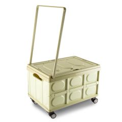 **-Foldable Plastic Trolley on Wheels-** 65L green collapsible portable cart for sewing, craft, camping and shopping. ##-Sew Stylish YN8890-Green-##