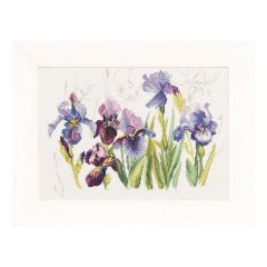 **-Counted Cross Stitch Kit: Irises (Linen)-** ##-Lanarte PN-0008027-##