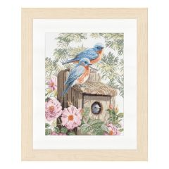**-Counted Cross Stitch Kit: Garden Blue Birds (Evenweave)-** ##-Lanarte PN-0008197-##