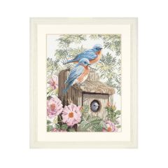 **-Counted Cross Stitch Kit: Garden Bluebirds (Aida,W)-** ##-Lanarte PN-0008325-##