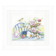 **-Counted Cross Stitch Kit: Daffodils on Table (Aida)-** ##-Lanarte PN-0147501-##