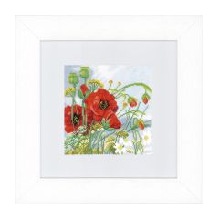 **-Counted Cross Stitch Kit: Poppies (Aida,W)-** ##-Lanarte PN-0147506-##