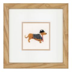 **-Counted Cross Stitch Kit: Dog in Bowler (Linen)-** ##-Lanarte PN-0148260-##