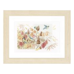 **-Counted Cross Stitch Kit: Tits in a Bush (Aida,W)-** ##-Lanarte PN-0154323-##