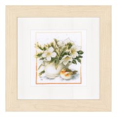 **-Counted Cross Stitch Kit: Sheltering Robin (Evenweave)-** ##-Lanarte PN-0154471-##