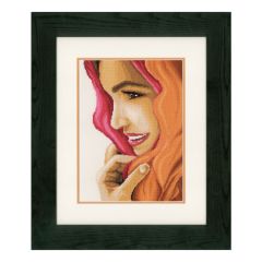 **-Counted Cross Stitch Kit: Woman with Scarf (Evenweave)-** ##-Lanarte PN-0156297-##