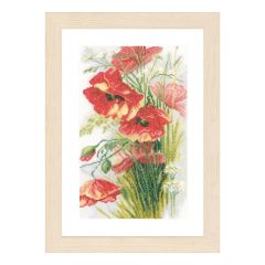 **-Counted Cross Stitch Kit: Poppies (Linen)-** ##-Lanarte PN-0156301-##