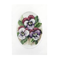 **-Cross Stitch Card: Pansies-** ##-Orchidea ORC-6161-##