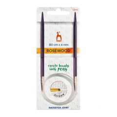 **-Rosewood Circular Knitting Pins 80cm :: 6.00mm-** ##-Pony P50913-##