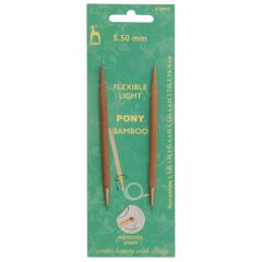 **-Bamboo Interchangeable Circular Knitting Pin Shank Black End :: 5.50mm-** ##-Pony P57912-##