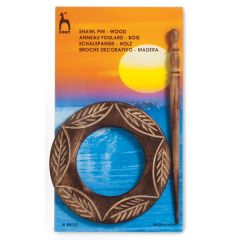 **-Wooden Shawl Pin-** Circle ##-Pony P88101-##