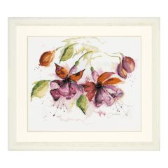 **-Lanarte PN-0008026 Fuchsia In Watercolour Counted Cross Stitch Kit-** ##-Lanarte PN-0008026-##
