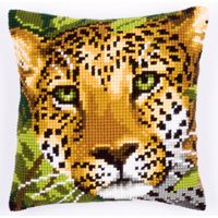 **-Cross Stitch Cushion-** Leopard ##-Vervaco PN-0144823-##