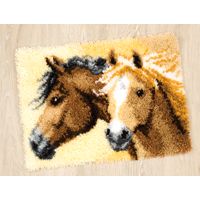 **-Latch Hook Rug Kit-** Horses 2 ##-Vervaco PN-0144834-##