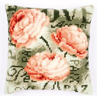 **-Cross Stitch Cushion-** Peony ##-Vervaco PN-0144838-##