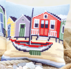 **-Cross Stitch Cushion Boat-** ##-Vervaco PN-0145640-##