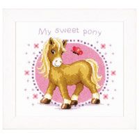 **-Latch Hook Cushion Kit: Sweet Pony-** ##-Vervaco PN-0145655-##