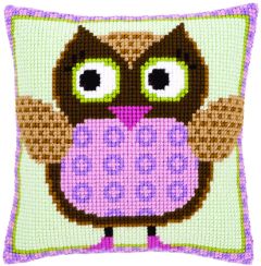 **-Cross Stitch Cushion Miss Owl-** ##-Vervaco PN-0147380-##