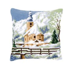 **-Cross Stitch Cushion: Alpine Scene 2-** ##-Vervaco PN-0021806-##