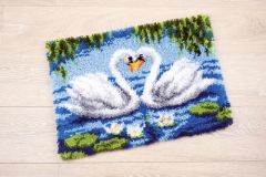 **-Latch Hook Rug Kit: Swans-** ##-Vervaco PN-0021856-##