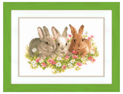 **-Counted Cross Stitch Kit Three Rabbits-** ##-Vervaco PN-0143866-##