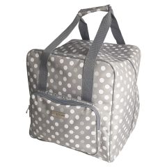**-Large Overlocker Bag-** Grey Polka Dot | 38 x 36 x 33cm | Carry Bag for Janome, Brother, Singer, Bernina and Most Overlockers ##-Sew Stylish PT650-GREY-POLKA-##