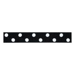 **-Berisfords 15mm Black Polka Dot Ribbon (20m spool)-** ##-Berisfords Ribbon R1225115-10-##