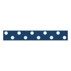 **-Berisfords 15mm Navy Polka Dot Ribbon (20m spool)-** ##-Berisfords Ribbon R1225115-13-##