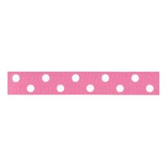 **-Berisfords 15mm Hot Pink Polka Dot Ribbon (20m spool)-** ##-Berisfords Ribbon R1225115-52-##