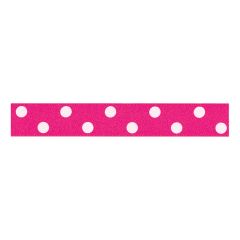 **-Berisfords 15mm Shocking Pink Polka Dot Ribbon (20m spool)-** ##-Berisfords Ribbon R1225115-72-##