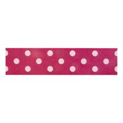 **-Berisfords 25mm Shocking Pink Polka Dot Ribbon (20m spool)-** ##-Berisfords Ribbon R1225125-72-##