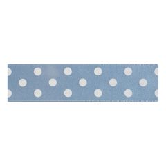**-Berisfords 25mm Cornflower Polka Dot Ribbon (20m spool)-** ##-Berisfords Ribbon R1225125-76-##