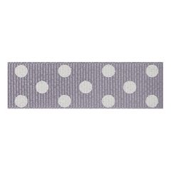 **-Berisfords 15mm Grey/Ivory Spotty Grosgrain Ribbon (20m spool)-** ##-Berisfords Ribbon R1346115-10-##