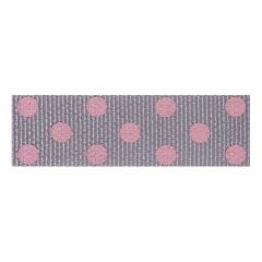 **-Berisfords 15mm Grey/Pink Spotty Grosgrain Ribbon (20m spool)-** ##-Berisfords Ribbon R1346115-13-##