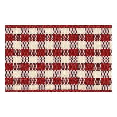 **-Berisfords 10mm Red Natural Gingham Ribbon (20m spool)-** ##-Berisfords Ribbon R143810-1-##