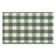 **-Berisfords 25mm Green Natural Gingham Ribbon (20m spool)-** ##-Berisfords Ribbon R143825-2-##