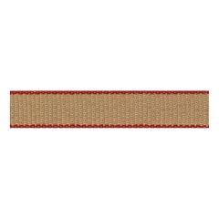 **-Berisfords 7mm Natural / Red Natural/Red Hopsack Ribbon (15m spool)-** ##-Berisfords Ribbon R600377-3-##