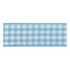 **-Berisfords 10mm Sky Gingham Ribbon (20m spool)-** ##-Berisfords Ribbon R739110-3-##