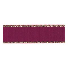 **-Berisfords 3mm Burgundy Gold Metallic Edge Satin Ribbon (20m spool)-** ##-Berisfords Ribbon R76963-405-##