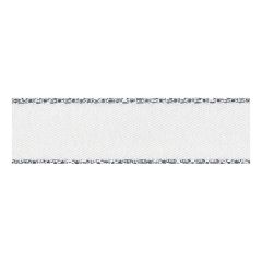 **-Berisfords 3mm White Silver Metal Edge Ribbon (20m spool)-** ##-Berisfords Ribbon R86033-1-##