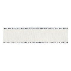 **-Berisfords 3mm Bridal White Silver Metallic Edge Satin Ribbon (20m spool)-** ##-Berisfords Ribbon R86033-419-##