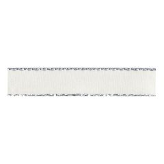 **-Berisfords 7mm Bridal White Bridal Silver Metal Edge Ribbon (20m spool)-** ##-Berisfords Ribbon R86037-419-##