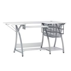 **-Sewing Machine Table-** Pro Stitch Sewing Machine/ Hobby Table with Storage- Grey / White ##-Sewing Online 13381-##