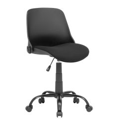 **-Hydraulic Sewing Chair with Folding Back-** Black padded fabric seat & contoured black plastic back- Metal base with Lift Mechanism, 5 Star, 360°, Swivel,Casters ##-Sewing Online 18616-##