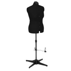 **-Adjustable Dressmakers Dummy-** in Black Fabric with Hem Marker, Dress Form Size 16 to 22, Pin, Measure, Fit and Display your Clothes on this Tailors Dummy ##-Sewing Online 023817-Black-##